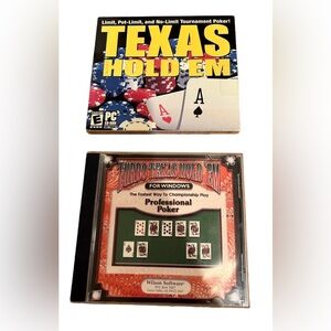 ♥️2 Texas Hold ‘Em Poker CD ROM Games for PC No Scratches Like New